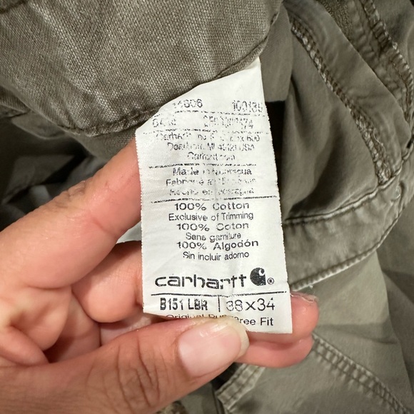 Carhartt Gray Cargo Pants Durable Cotton Blend - Picture 9 of 10